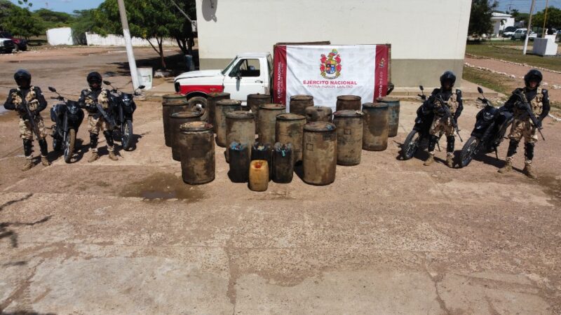 Incautan 900 galones de ACPM de contrabando en La Guajira
