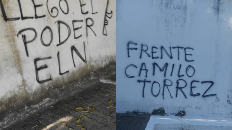 Grafitis alusivos al ELN, aparecieron en Pailitas, Cesar