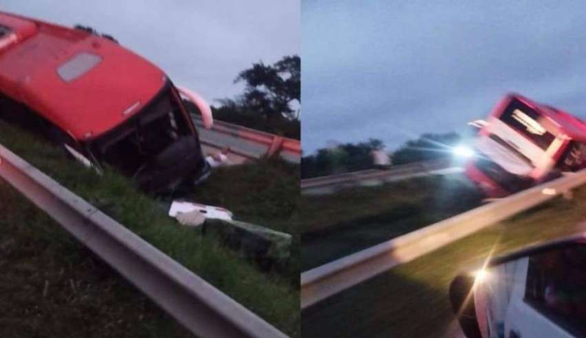 Bus con 39 pasajeros se accidentó en vías del Cesar