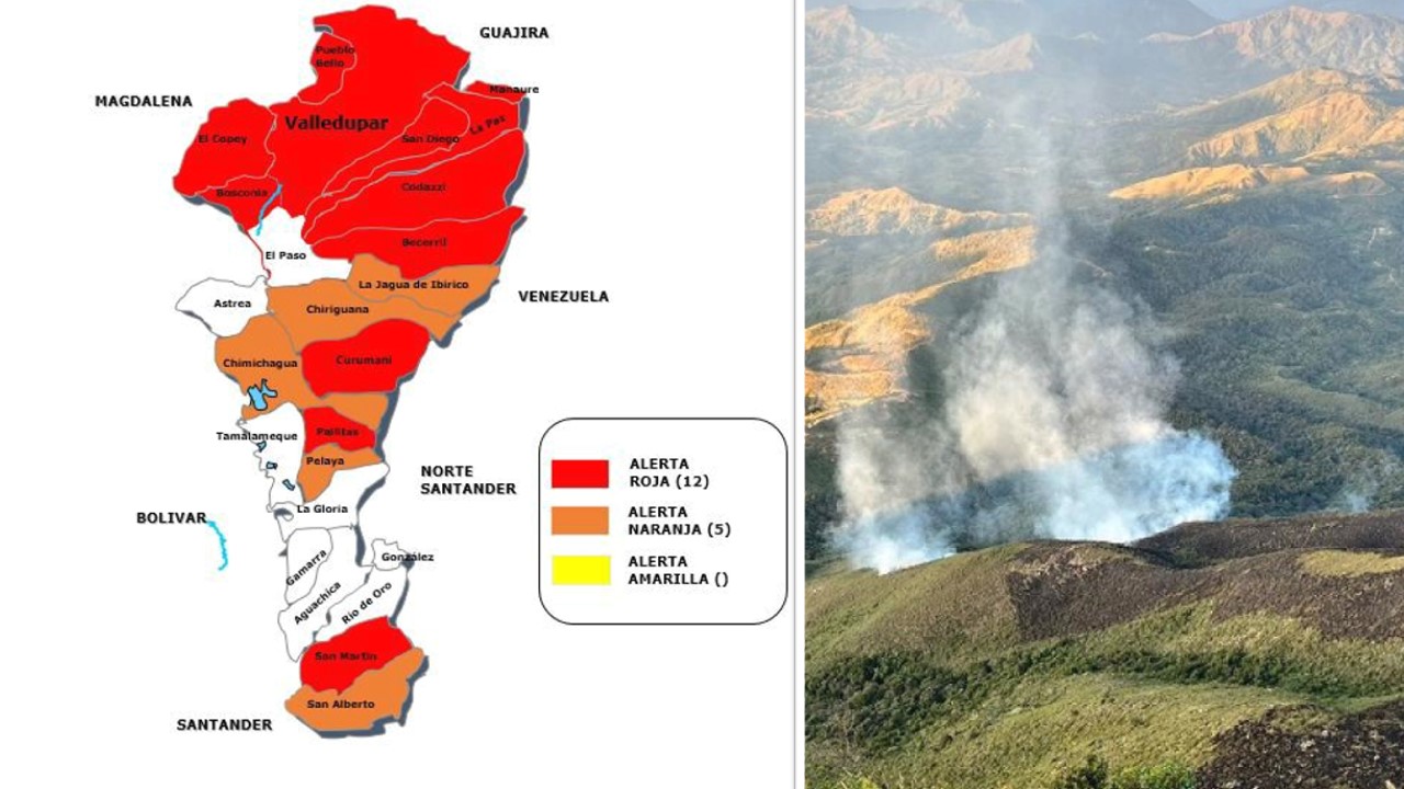 17 municipios del Cesar en alerta por posibles incendios forestales