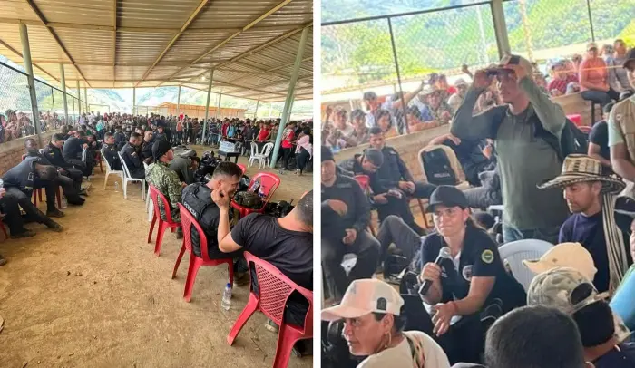 Estas son las primeras imágenes de los 28 policías y el militar secuestrados en el Cauca