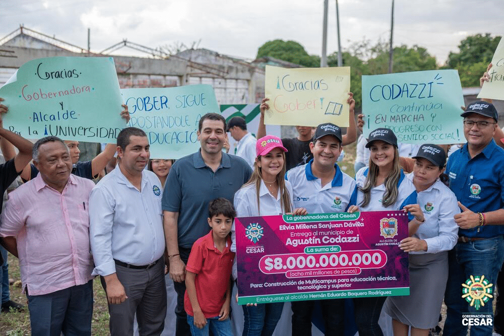 Codazzi le apuesta al conocimiento: Gobernadora Elvia Milena Sanjuan entrega recursos para primer Multicampus Universitario