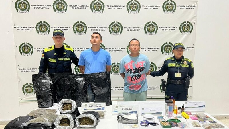 Golpe al microtráfico en Valledupar: dos capturados y más de seis kilos de droga incautados
