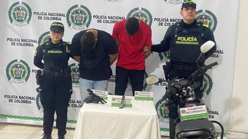 Dos hombres fueron capturados tras intento de hurto y persecución en Valledupar