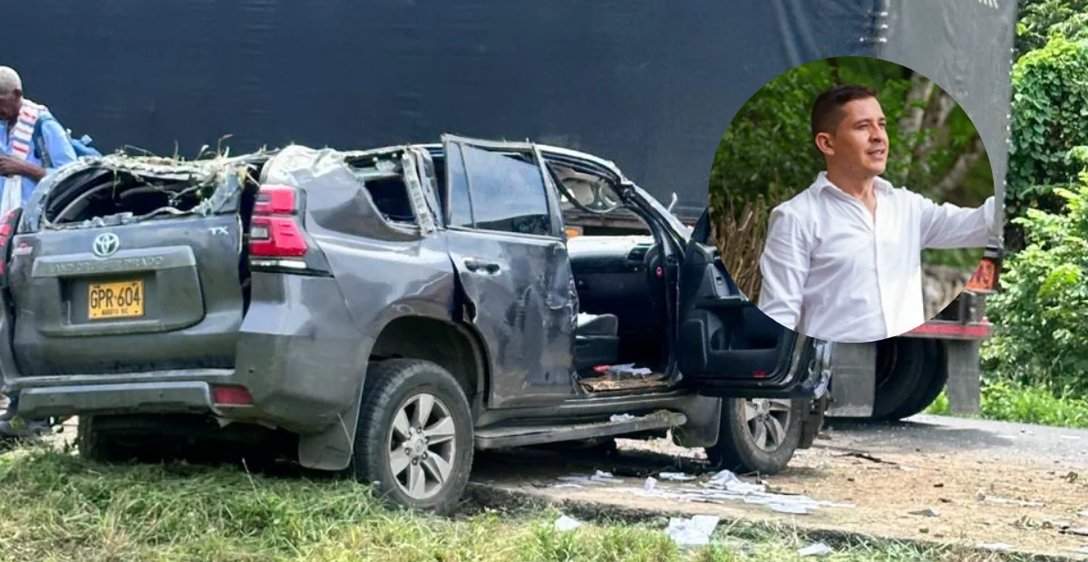 Candidato al Senado y su conductor resultan heridos en accidente de camioneta de la UNP en la vía San Alberto–La Mata